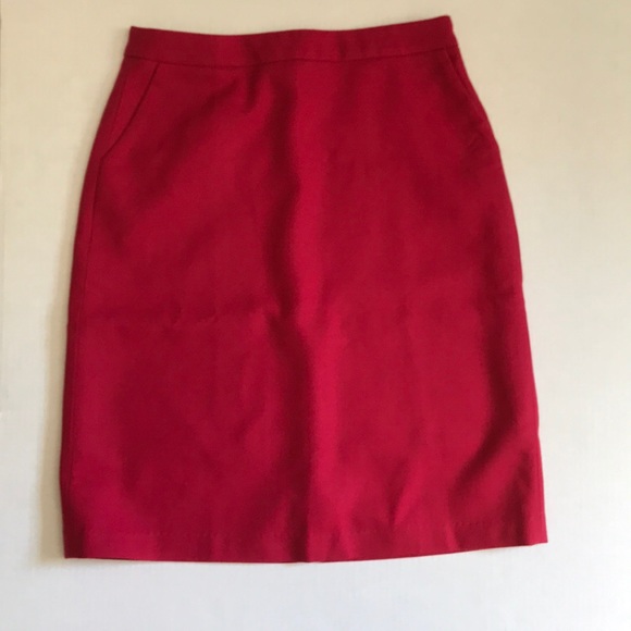 Lands end cranberry rose wool Aline skirt size 8 - Picture 1 of 10
